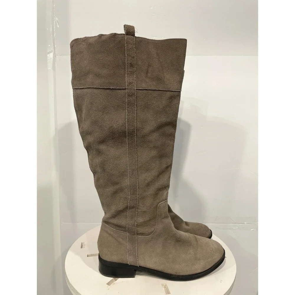 Torrid Womens 9W Tan Genuine Suede Over Knee High‎ Boots Side Zip Block Heel